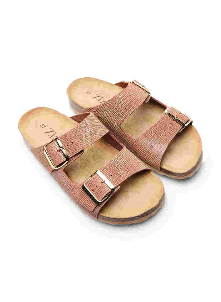 Leren sandalen met brede pasvorm, Woody, Packshot image number 1