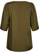 Glanzende tuniek met V-hals en 3/4 mouwen, Groen, Packshot image number 1