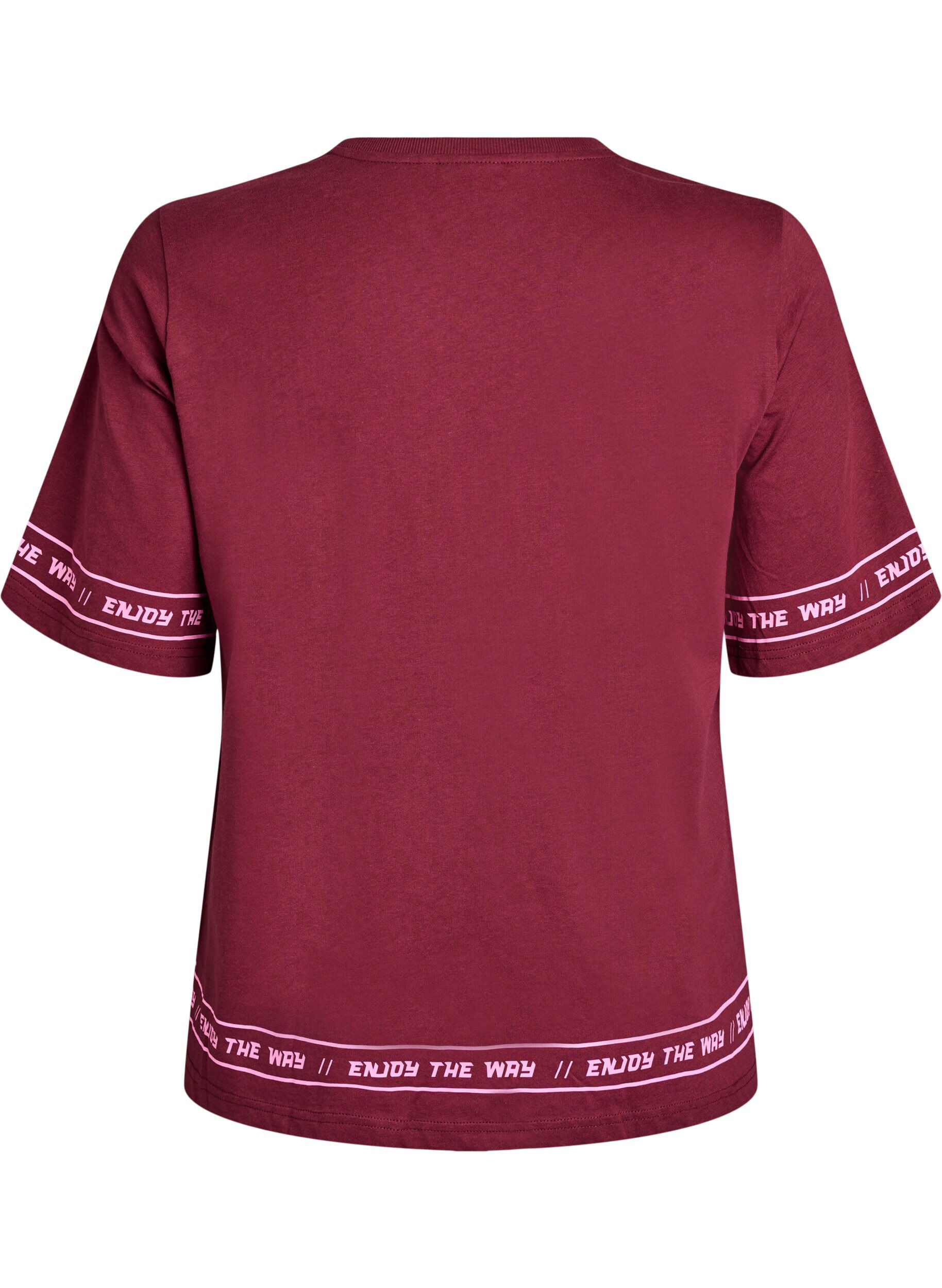 Zizzi Oversized T-shirt met sportieve print, Donker Bordeaux, Packshot image number 1