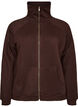 Sweatvest met hoge kraag en rits, Bruin, Packshot image number 0
