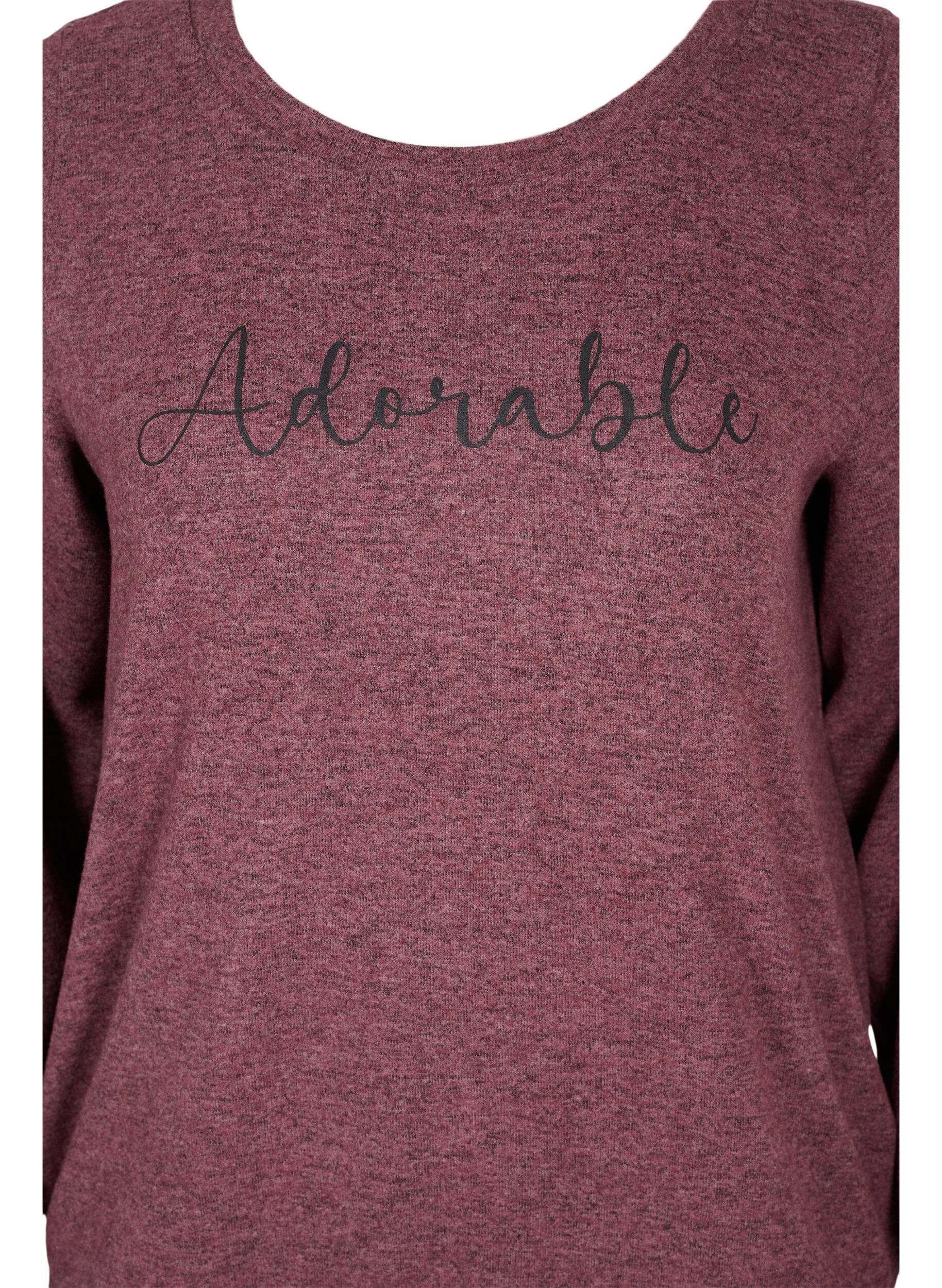 Zizzi Gem&ecirc;leerde top in viscosemix, Port Royal Mel, Packshot image number 2