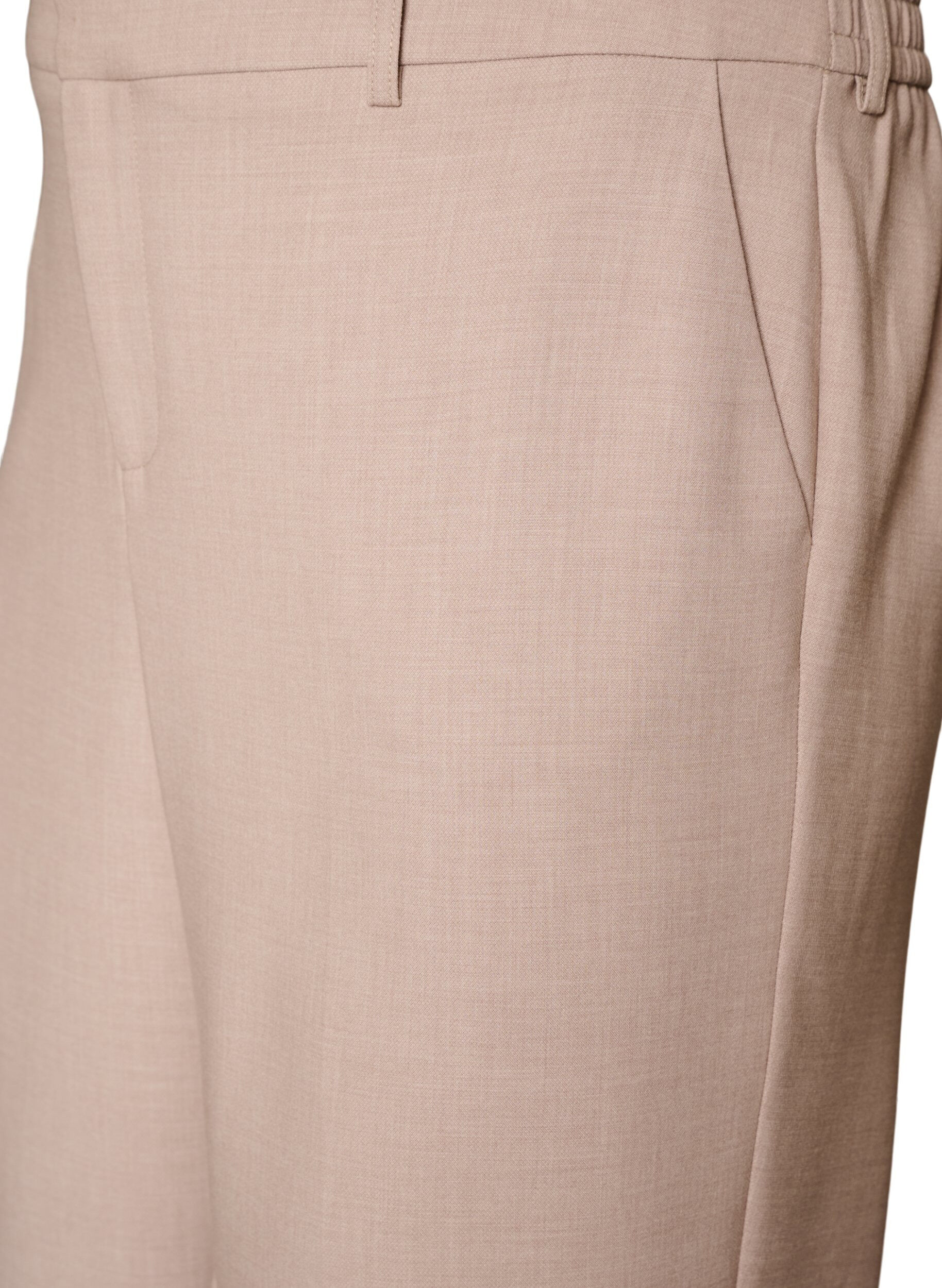 Zizzi Op maat gemaakte broek met een hoge taille en straight-fit, Beige, Packshot image number 2