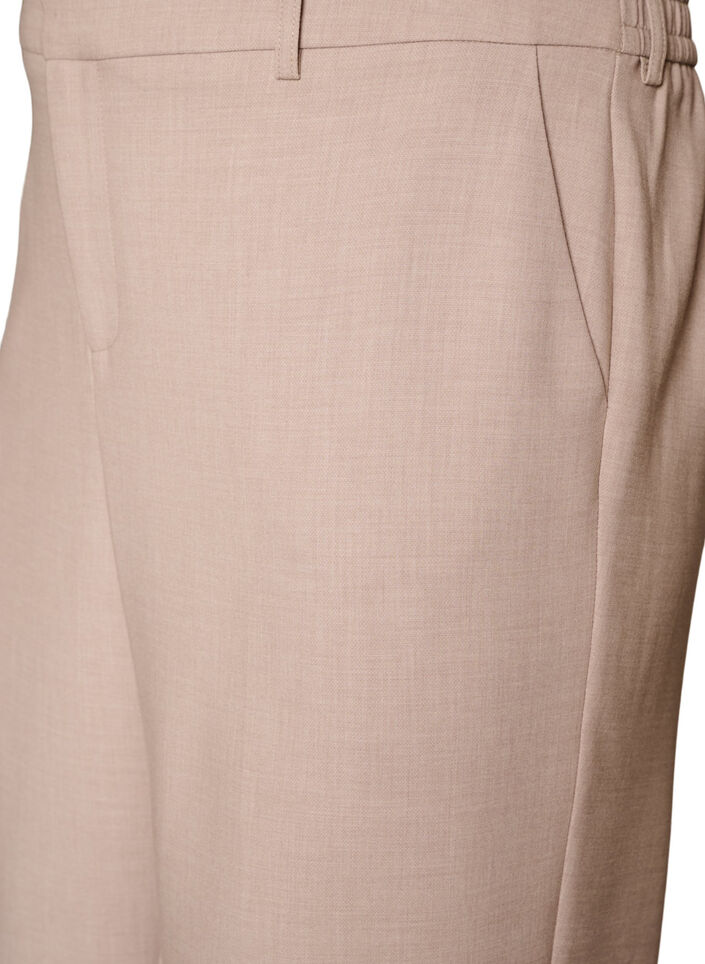 Op maat gemaakte broek met een hoge taille en straight-fit, Beige, Packshot image number 2