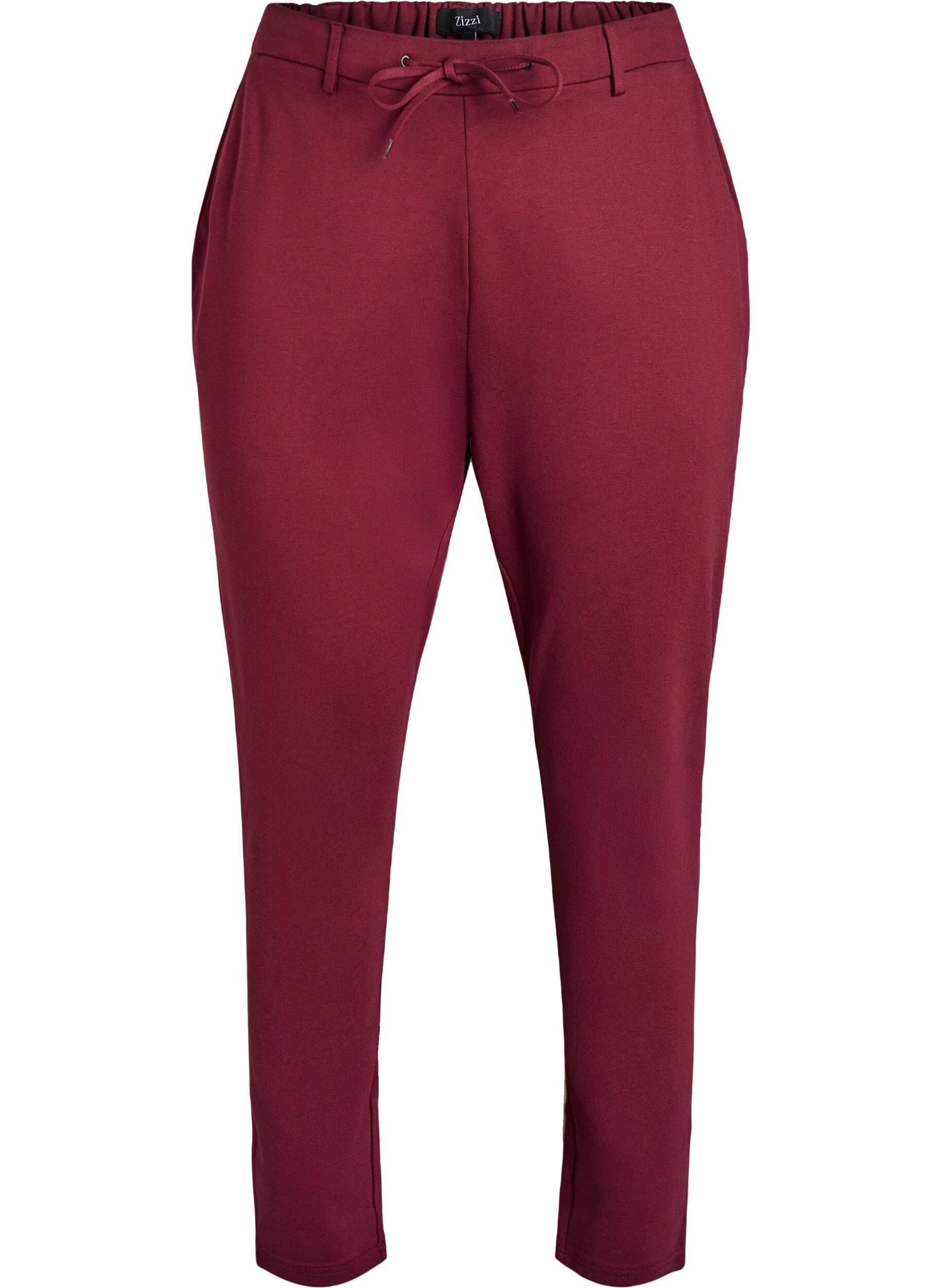 Zizzi Cropped Maddison broek, Donker Bordeaux, Packshot image number 0