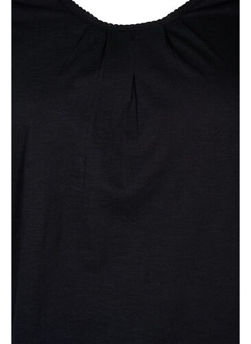 Katoenen blouse met 3/4 mouwen, Black, Packshot image number 2