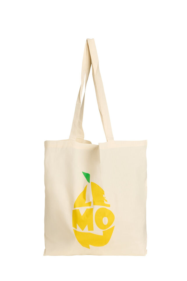 Tote bag met print, Geel, Packshot image number 0