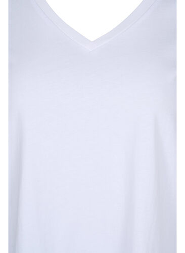Set van 2 basic t-shirts in katoen, Ultramarine/White, Packshot image number 3