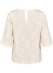 Blouse met 3/4 mouwen en 3D bloemen, Warm Off-white, Packshot image number 1