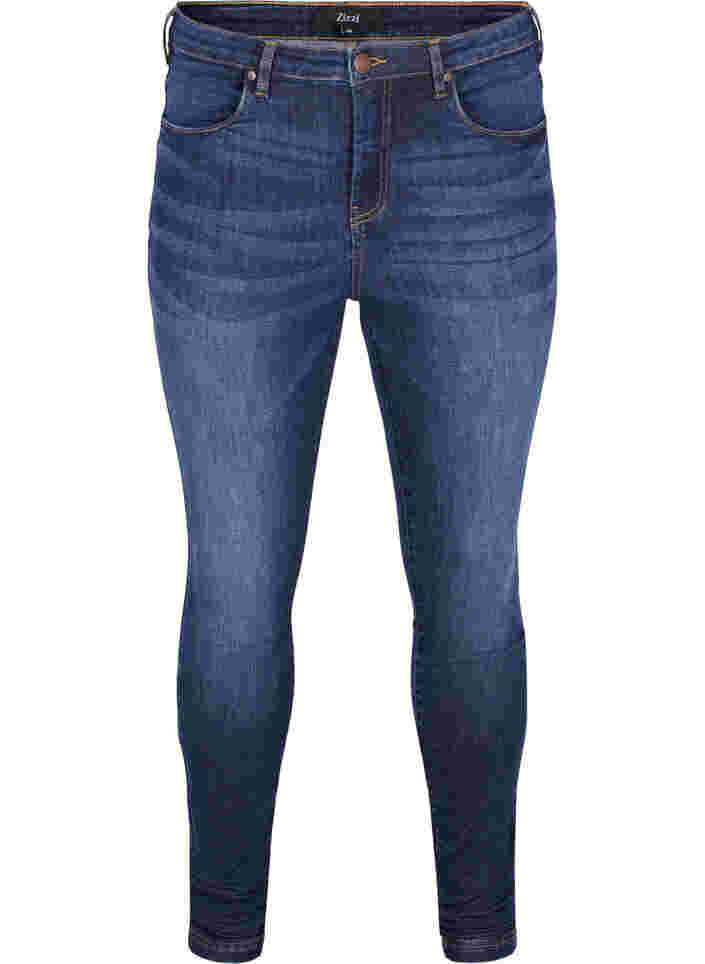 Super slim Amy jeans met hoge taille, Dark blue, Packshot