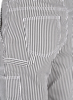 Gestreepte cargo jeans met rechte pasvorm, Black White Stripe, Packshot image number 4