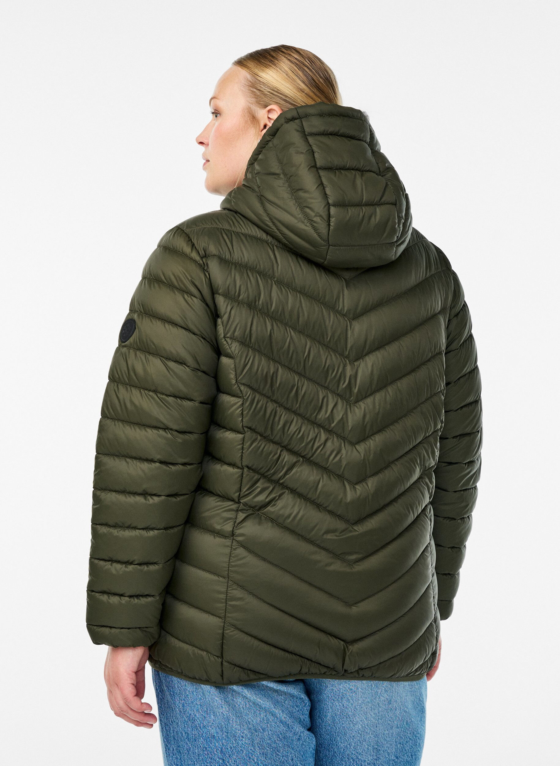 ZizziLichtgewicht jas met capuchon, Groen, Model image number 2