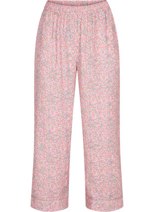 Katoenen pyjama broek met bloemenprint, Powder Pink, Packshot image number 0