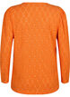 Blouse met V-hals en gaatjespatroon, Carrot, Packshot image number 1