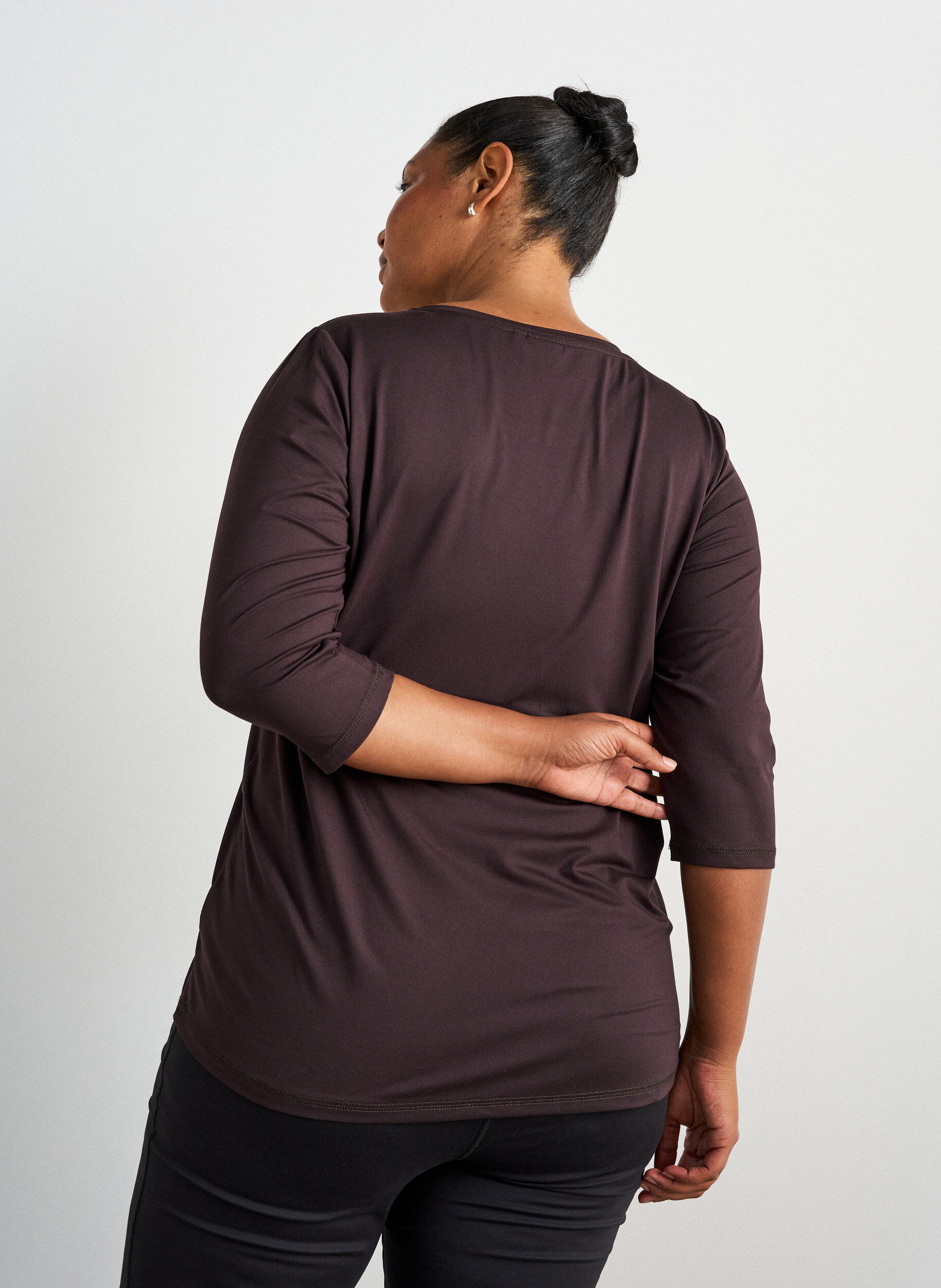 ZizziSporttop met 3/4 mouwen, Brown, Model image number 2