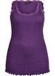 Top met kanten afwerking, Paars, Packshot image number 0