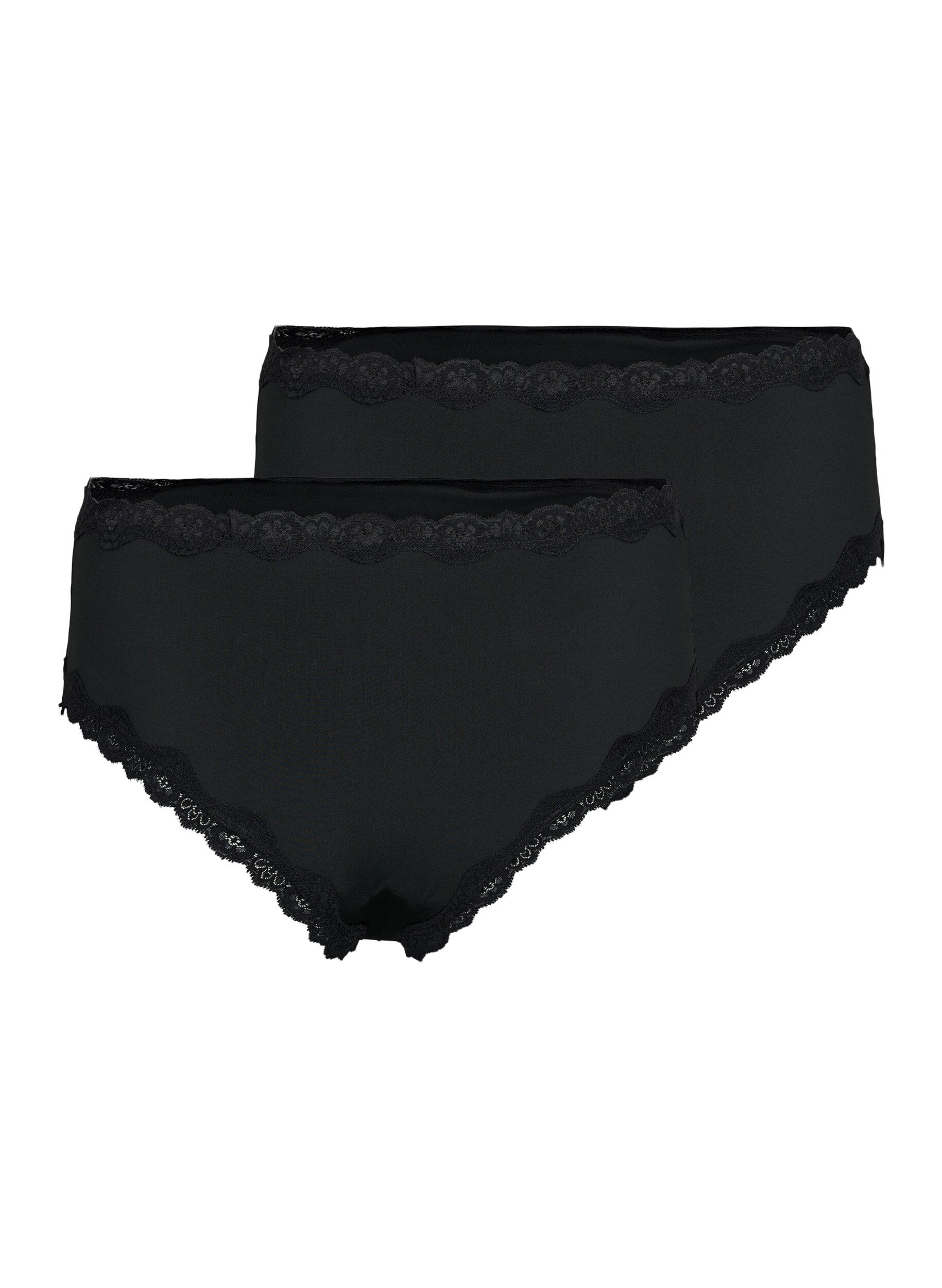 Zizzi 2-pack slip met regular waist, Black, Packshot image number 1