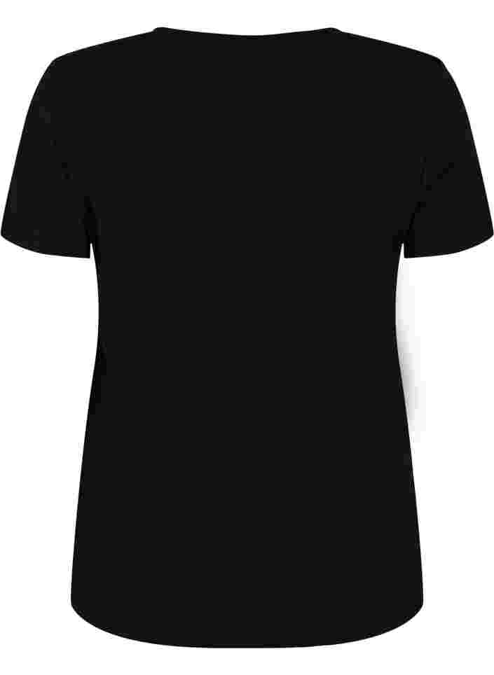 Katoenen sport t-shirt met print, Black w. inhale logo, Packshot image number 1
