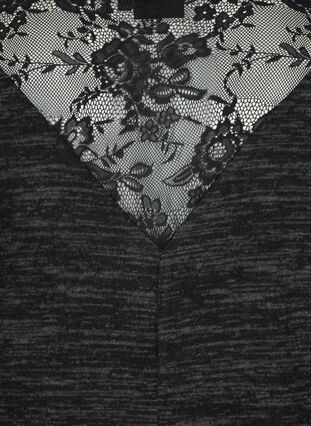 Blouse met lange mouwen en kant, Dark Grey Melange, Packshot image number 2