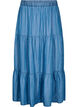 Denim maxi rok met ruches, Blauw, Packshot image number 0