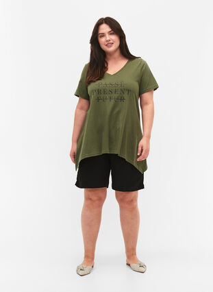 Katoenen T-shirt met korte mouwen, Thyme PRESENT, Model image number 2