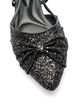 Glitterende slingback met strikdetail, Zwart, Packshot image number 3