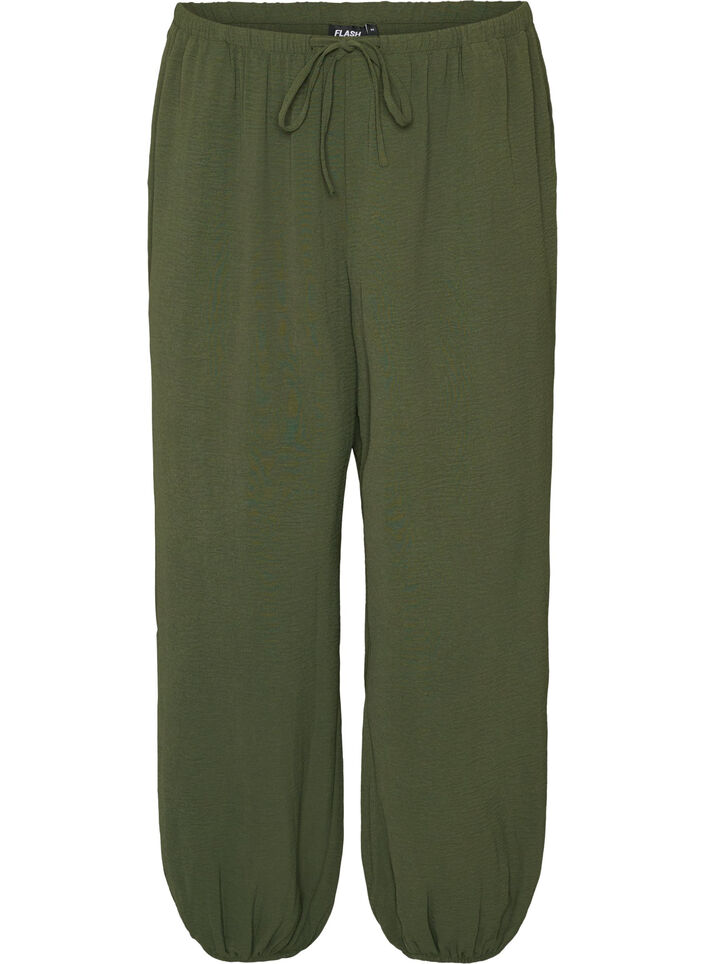 Ballonbroek met hoge taille, Groen, Packshot image number 0