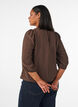 Blouse met 3/4 mouwen en kantdetails, Bruin, Model image number 2