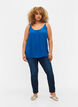 Strap top in viscose, Blauw, Model image number 1