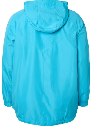 Korte jas met capuchon en verstelbare onderkant, River Blue, Packshot image number 1