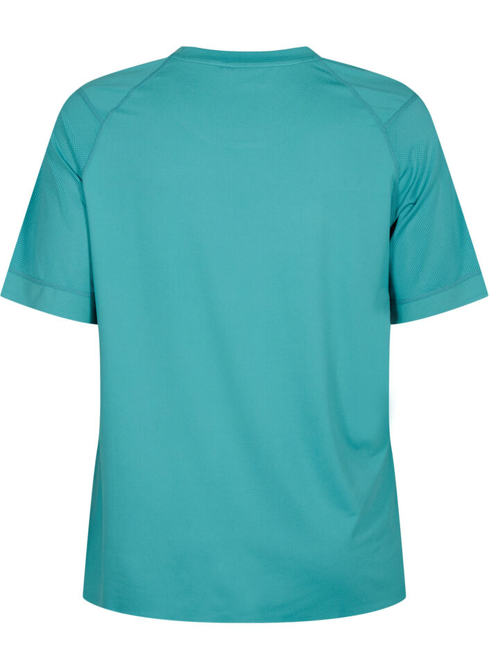 Trainings-T-shirt met korte mouwen en ronde hals, Green-Blue Slate, Packshot image number 1