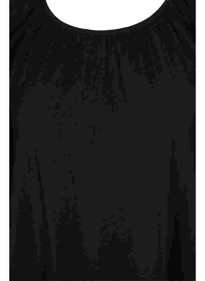 Tuniek in a-lijn met 3/4 mouwen, Black, Packshot image number 2