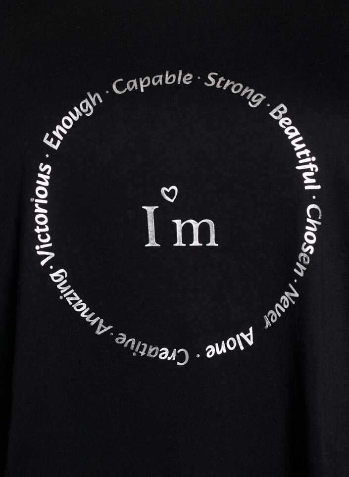 T-shirt met print, Zwart, Packshot image number 2