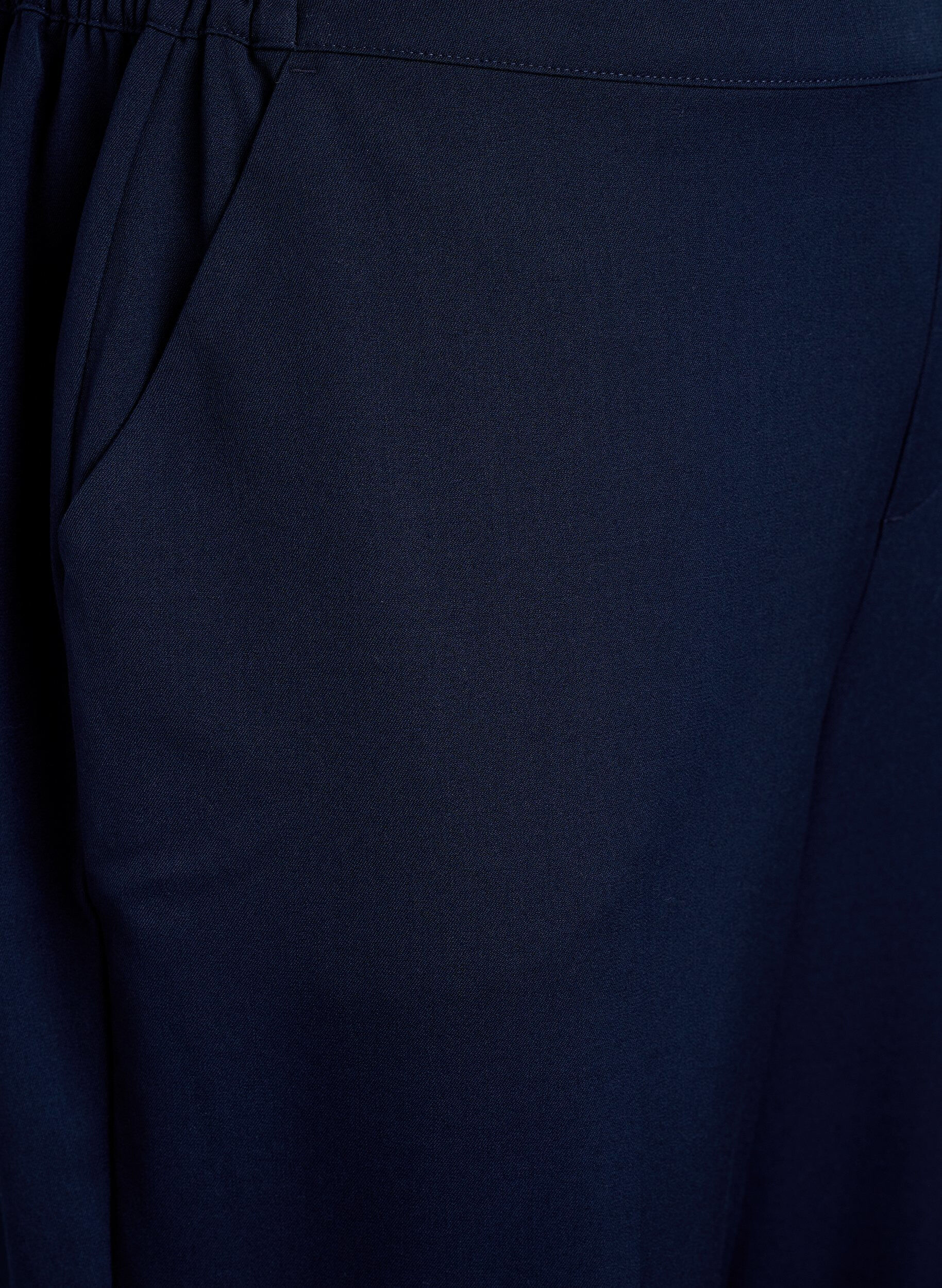 Zizzi Losse broek met hoge taille, Blauw, Packshot image number 2