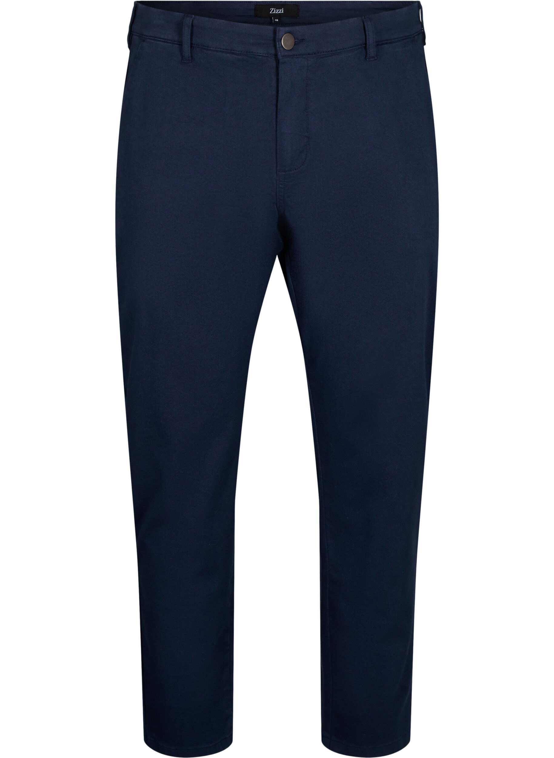 Zizzi Chino's in katoen, Navy Blazer, Packshot image number 0