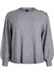 Breisel blouse met knoopdetail, Grijs, Packshot image number 0