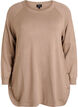 Gebreide blouse met knoopjes aan de zijkant, Beige, Packshot image number 0