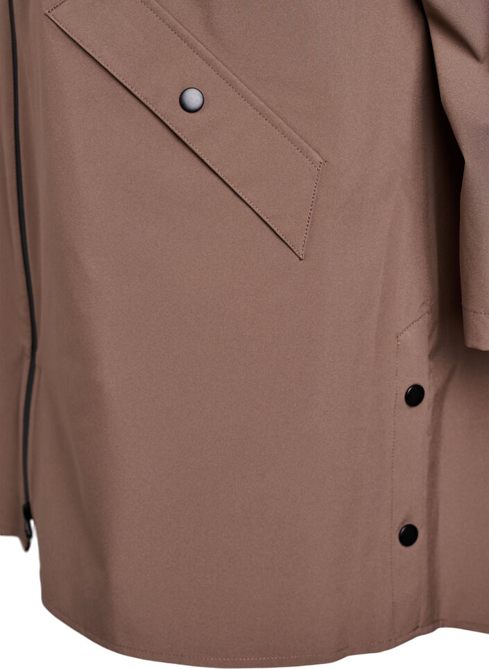 Regenjas met zakken en capuchon, Bruin, Packshot image number 3