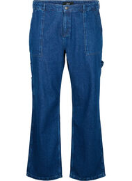 Cargo jeans met rechte pijp, Dark blue