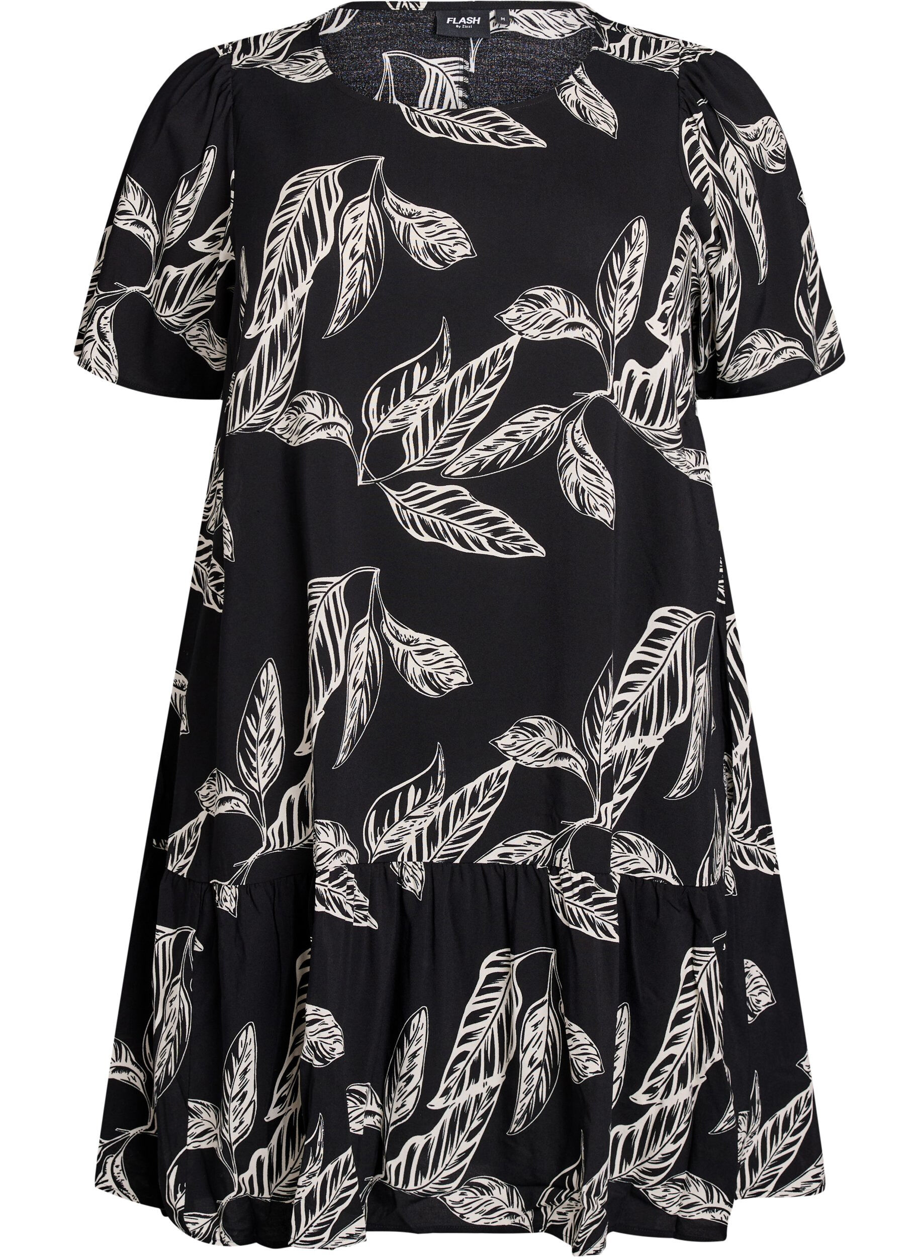 Zizzi FLASH - Jurk van viscose met coupenaad, Zwart, Packshot image number 0