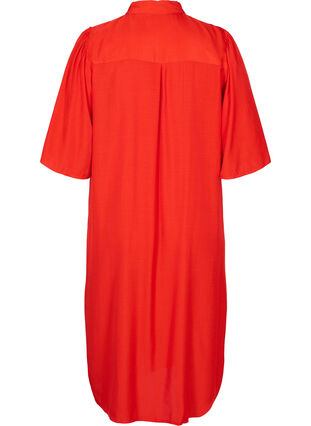 Blouse jurk met 3/4 mouwen, Fiery Red, Packshot image number 1