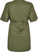 Katoenen jurk met broderie anglaise mouwen en een strik in de taille, Groen, Packshot image number 1