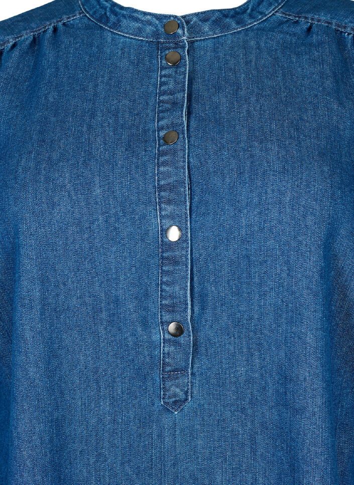 Denim jurk met lange mouwen, Blue denim, Packshot image number 2