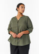 Katoenen blouse met V-hals, Groen, Model image number 0