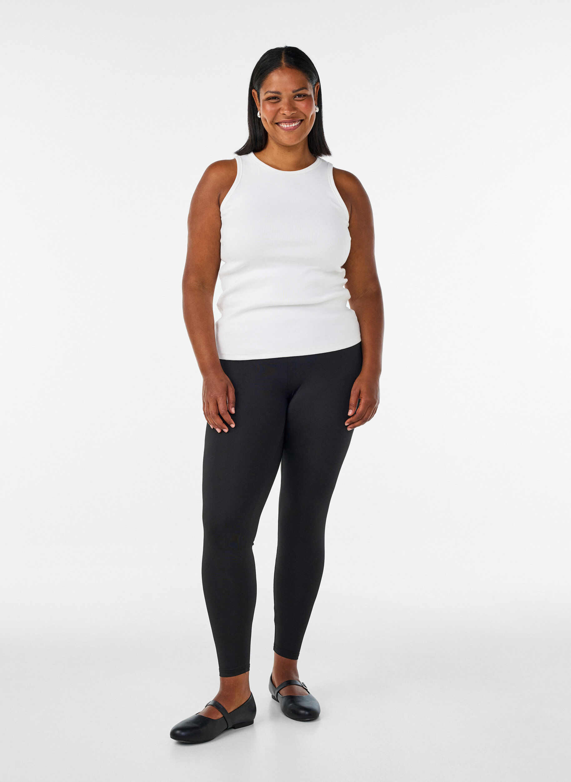 Zizzi2-pack basic leggings, Zwart, Model image number 1