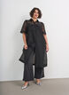 Organza jurk met puffmouwen en borstzakken, Zwart, Model image number 0