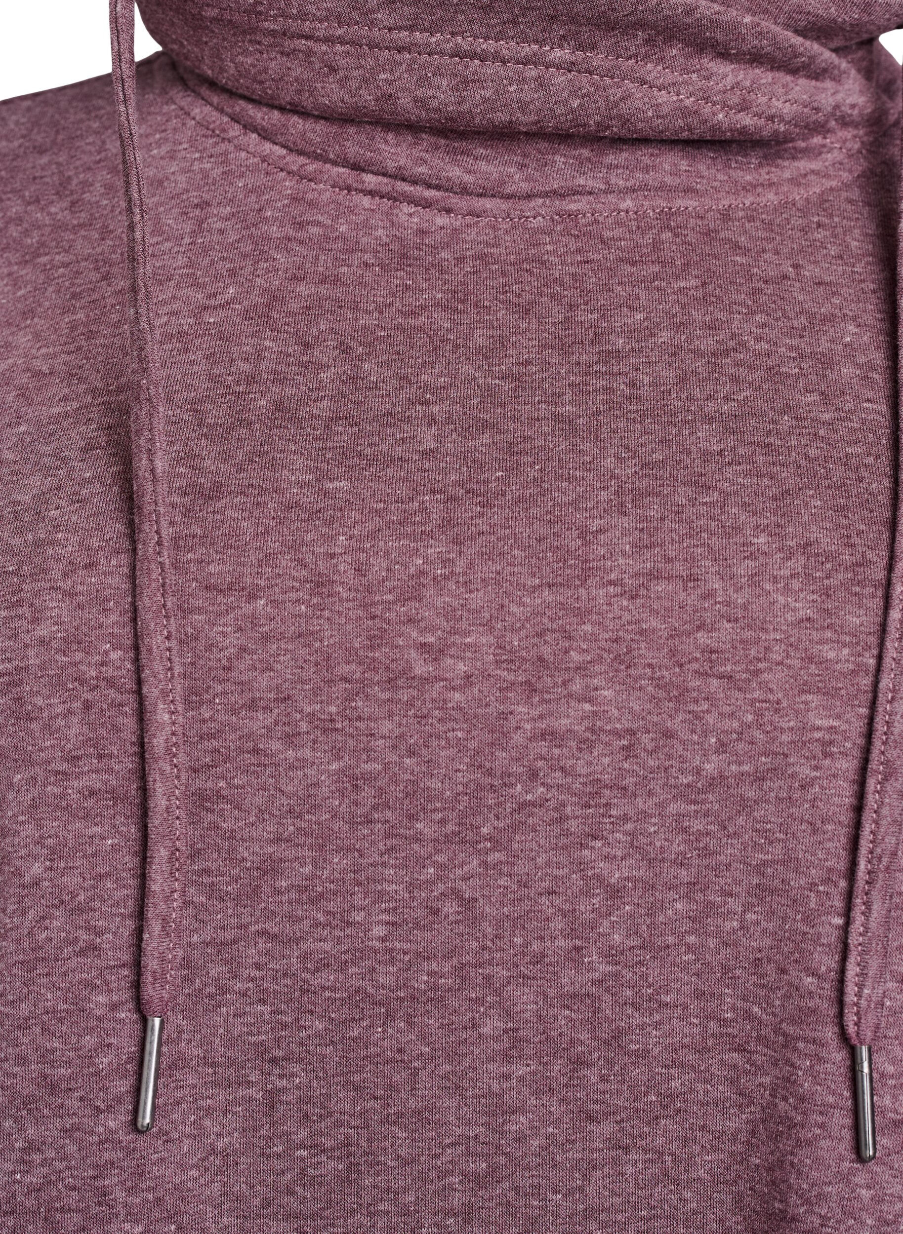 Zizzi FLASH - Kort sweatshirt jurk met hoge kraag en zakken, Rood, Packshot image number 2