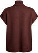 Mouwloos gebreid vest met col, Bruin, Packshot image number 1