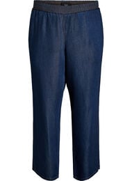 Lyocell broek met wide fit en denimlook, Blauw