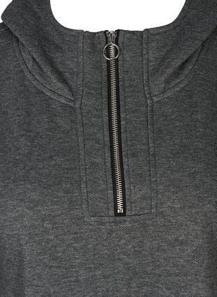 Lang sweatshirt met capuchon, Dark Grey Melange, Packshot image number 2
