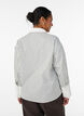 Losse gestreepte blouse met brede manchetten, Wit, Model image number 2